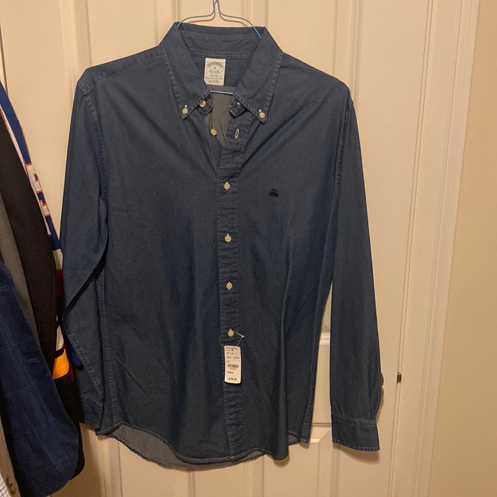 Brooks Brothers Denim button down mens medium